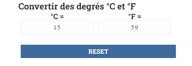 Convertir des degrés Celsius en Fahrenheit en ligne.
